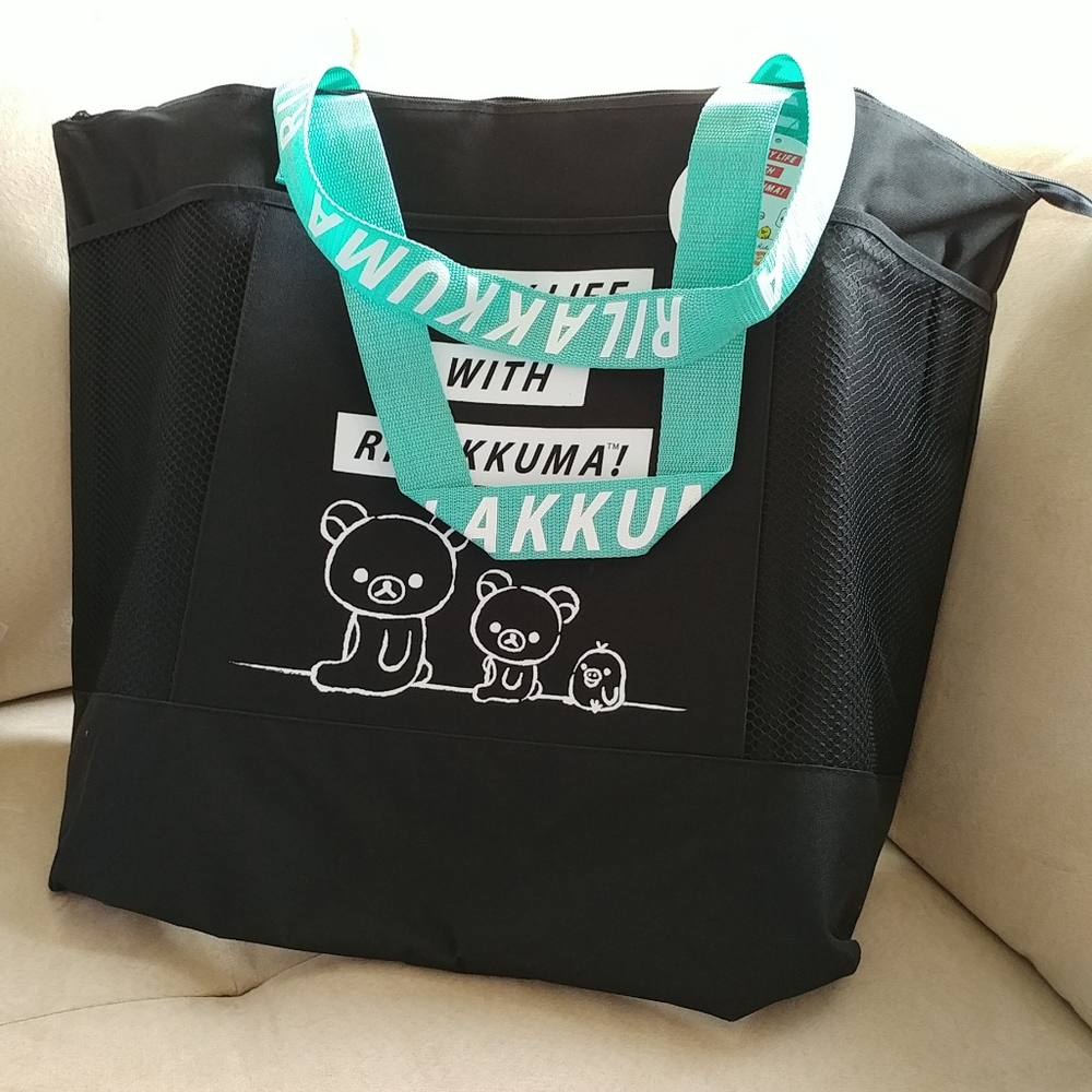 San-X Rilakkuma large tote bag - Black